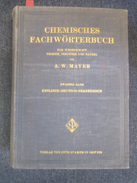 Image for Chemisches Fachwörterbuch. Zweiter Band: Englisch - Deutsch - Französisch