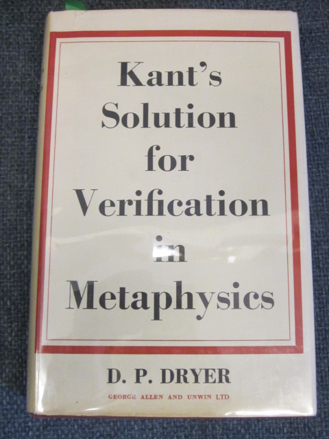 Image for Kant's Solution for Verification in Metaphysics