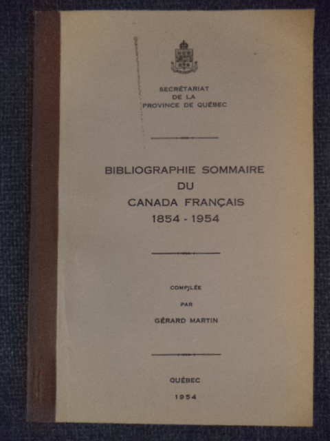Image for Bibliographie Sommaire du Canada Francais 1854-1954