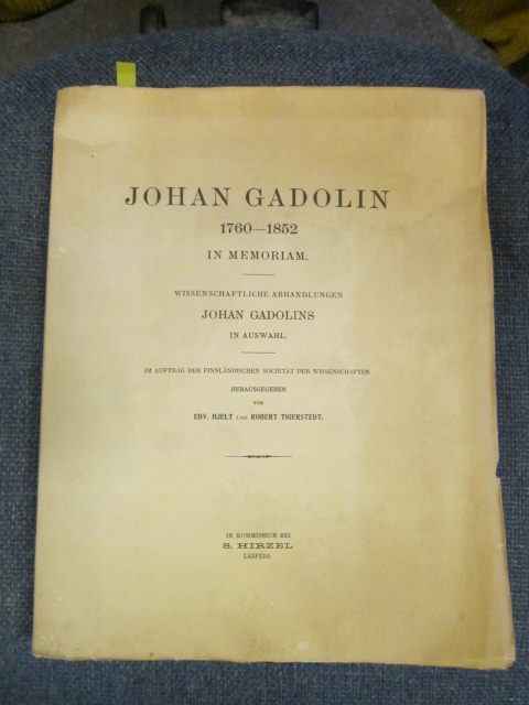 Image for Johan Gadolin 1760 - 1852 In Memoriam Wissenschaftliche Abhandlungen Johan Gadolins in Auswahl