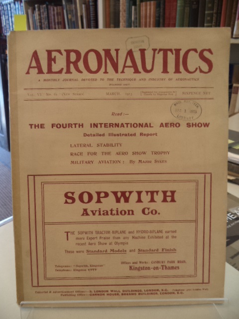Image for Aeronautics  A monthly journal devoted to the technique of aeronautics.  Vol. VI, No. 61 March 1913