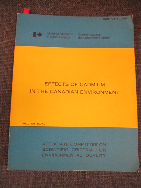 Image for Effects of Cadmium in the Canadian Environment