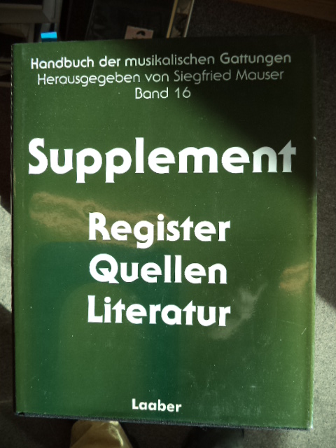 Handbuch der Musikalischen Gattungen, band 16 - Supplement - Register, Quellen, Literature Image for Handbuch der Musikalischen Gattungen, band 16 - Supplement - Register, Quellen, Literature