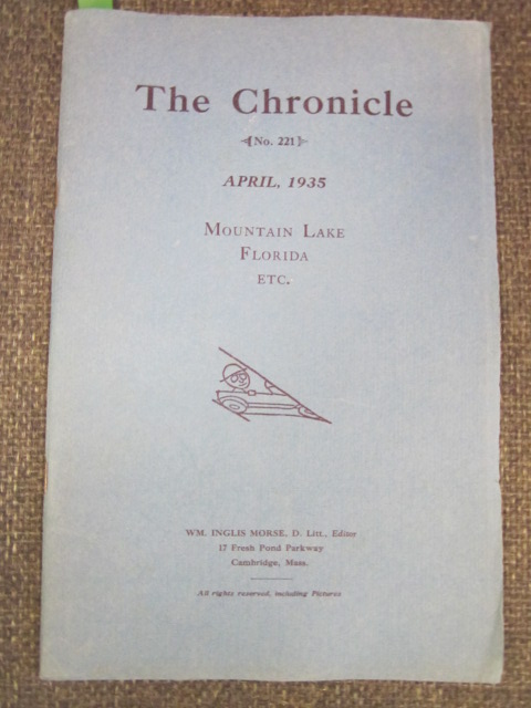 Image for The Chronicle, Mountain Lake Florida &c. April, 1935, Number 221