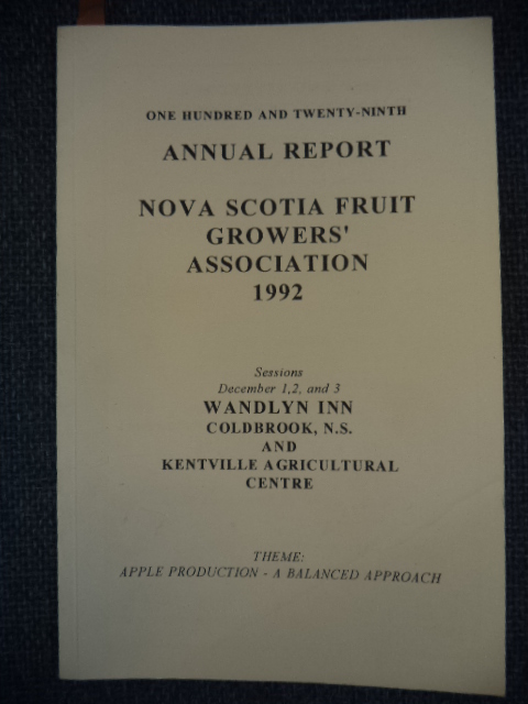 Image for One Hundred and Twenty-Ninth Annual Report of the Fruit Growers' Association of Nova Scotia: 1992