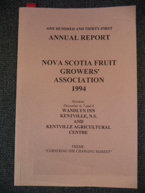 Image for One Hundred and Thirty-First Annual Report of the Fruit Growers' Association of Nova Scotia: 1994