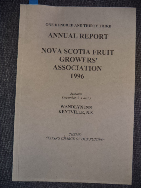 Image for One Hundred and Thirty Third Annual Report of the Fruit Growers' Association of Nova Scotia: 1996