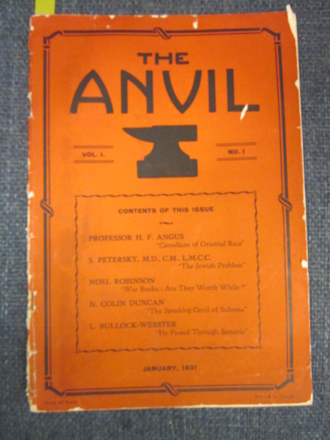Image for The Anvil: Volume 1, Number 1. January 1931.