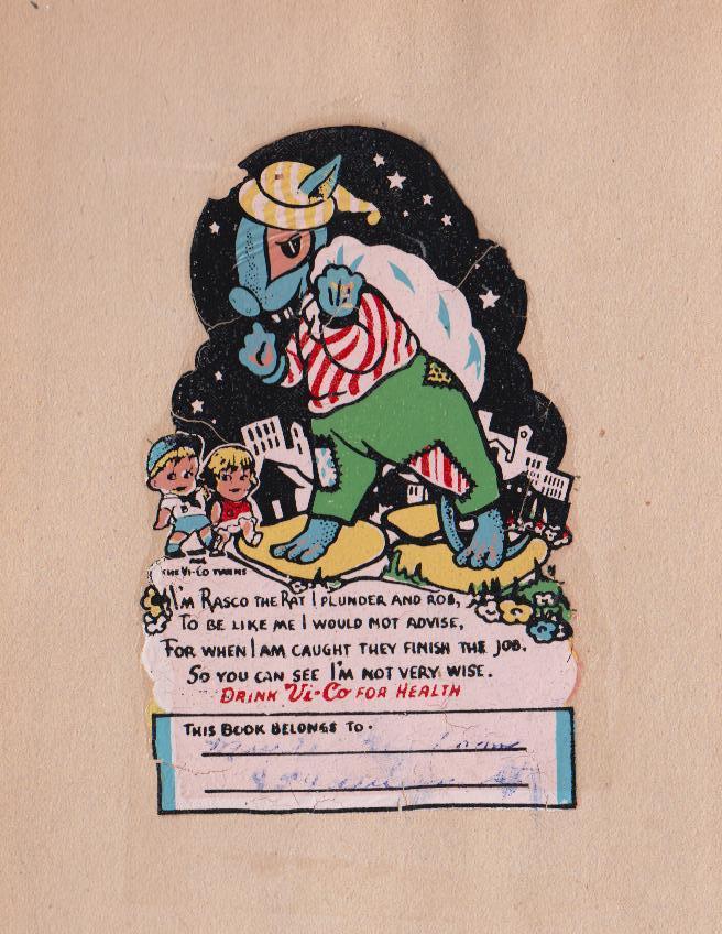 Image for Advertising Bookplate 1940s VI-CO Chocolate Milk