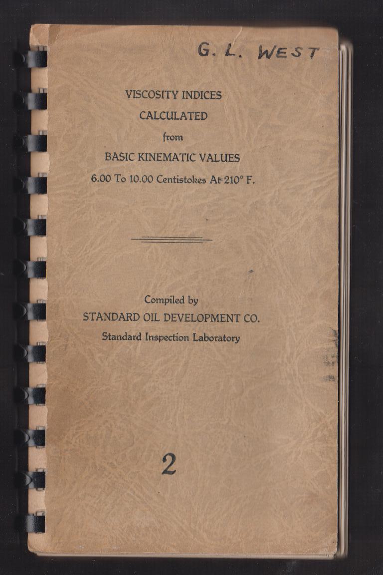 Image for Viscosity Indices Calculated from Basic Kinematic Values 6.00 To 10.00 Centistokes At 210 degrees F.