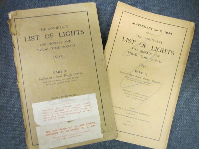 Image for The Admiralty List of Lights, Fog Signals and Visual Time Signals 1942 PART X: India and South Pacific Oceans (South and East Africa, East Indies, Australia, New Zealand, and South Pacific Islands) with Supplement No. 2 1944.