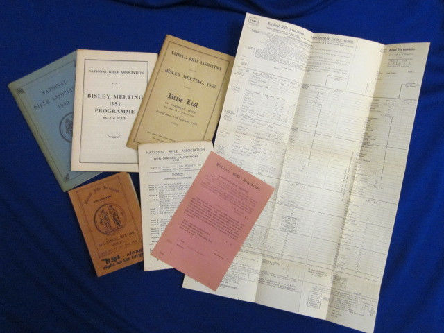 Image for Vintage BISLEY National Rifle Association lot 1950 - 1951 Programmes Prize List &c. Seven items.