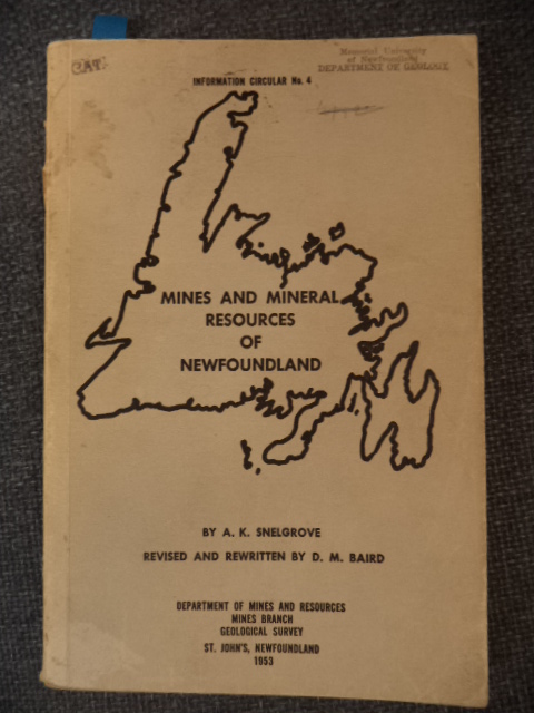 Image for Mines and Mineral Resources of Newfoundland