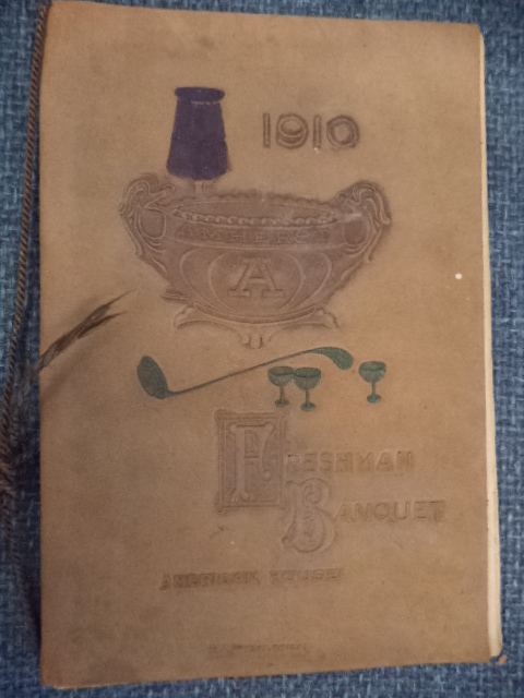 Image for Amherst College class of 1910 Freshman Banquet memento from the evening of 8 December 1906 at America House, Boston