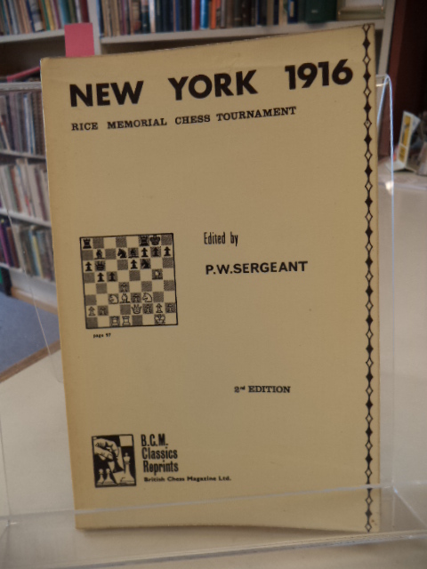 Image for The Rice Memorial Chess Tournament New York, 1916