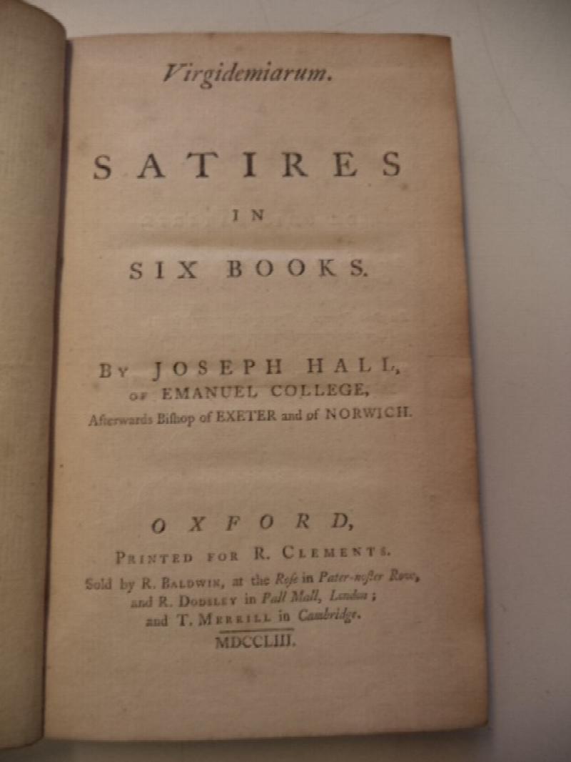 Image for Virgidemiarum, Satires in Six Books