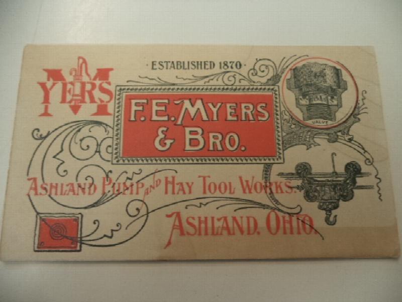 Image for F. E. Myers & Bro., Ashland Pump and Hay Tool Works early advertising