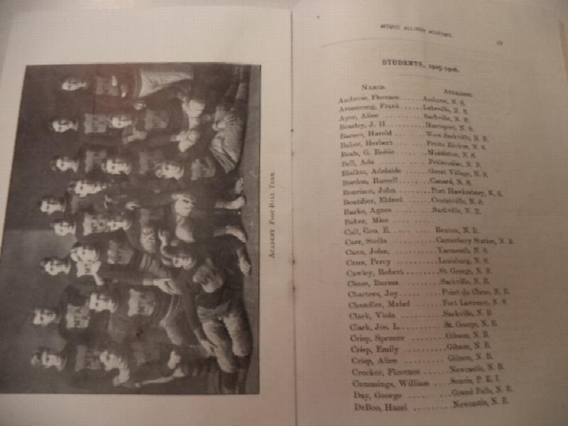 Calendar of the Mount Allison Academy and of the Mount Allison