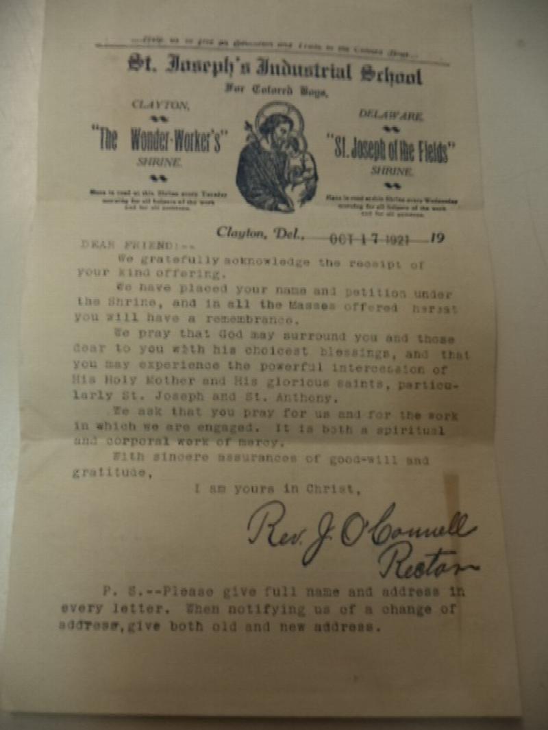 Image for ephemera from St. Joseph's Industrial School for Colored Boys, Clayton Delaware [AND] St. Joseph's Seminary, Baltimore Maryland