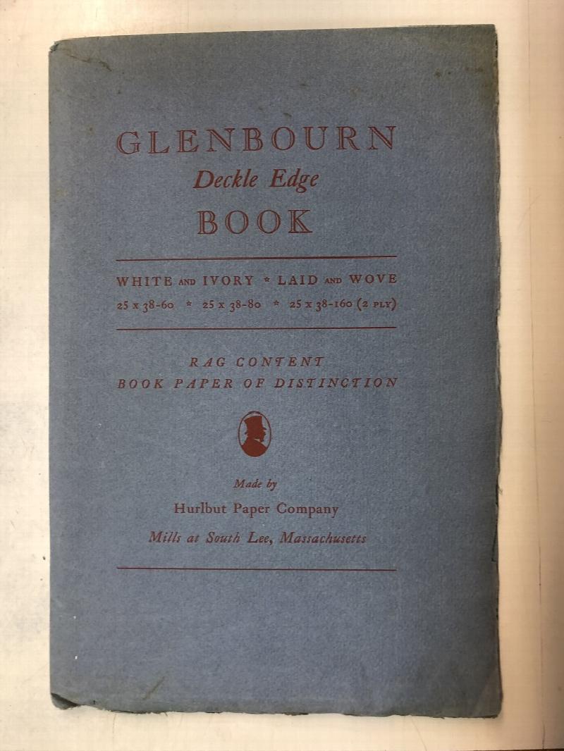 Image for Glenbourn Deckle Edge Book. White and Ivory, Laid and Wove. Rag Content. Book Paper of Distinction [ specimen book ]