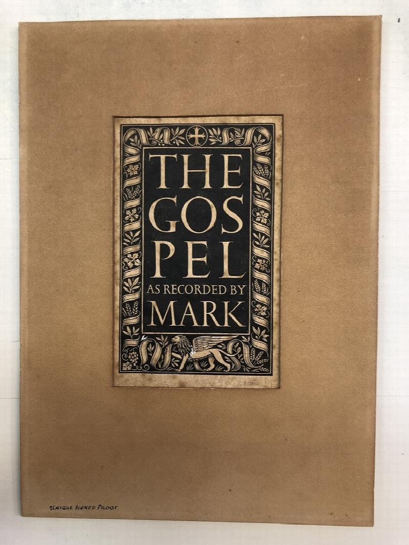 Image for The Gospel As Recorded By Mark : title page wood engraving, signed proof