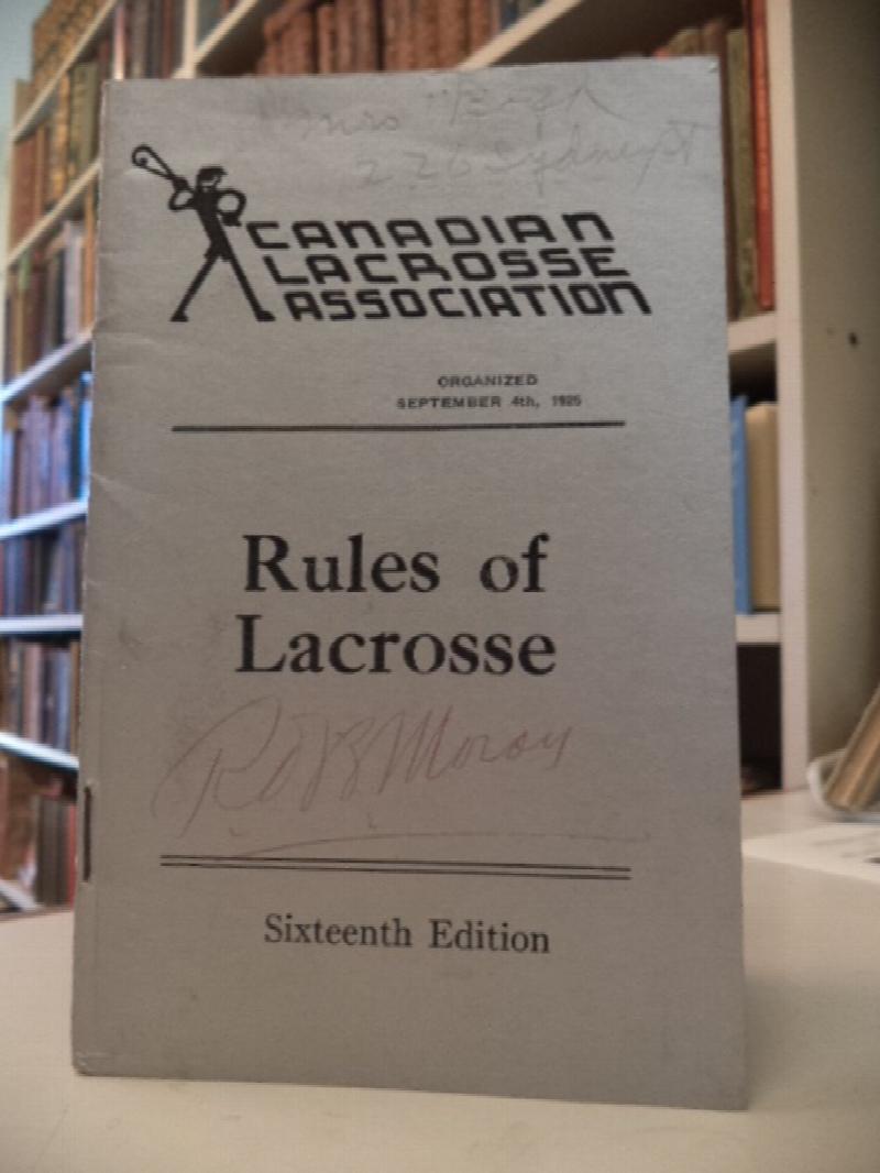 Image for Rules of Lacrosse. Sixteenth Edition [Box Lacrosse]