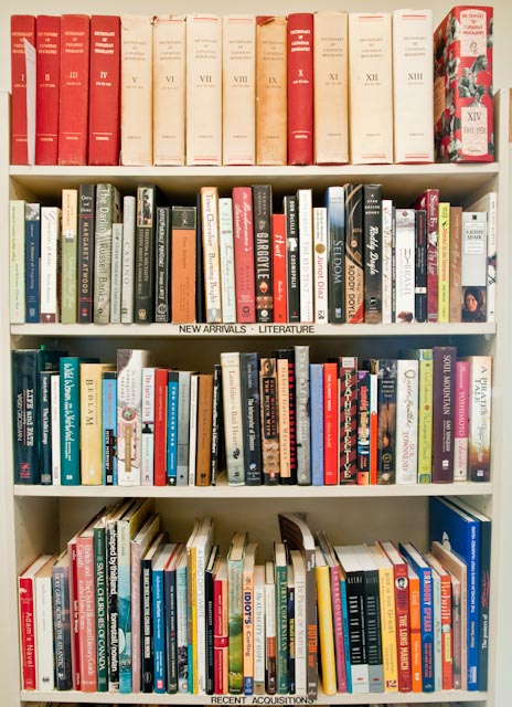 New Arrivals shelf at The Odd Book. Photo Credit - Bruce Dienes